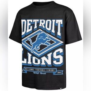 NWT '47 Men's Detroit Lions Black Heater Foundation T-Shirt Size Medium